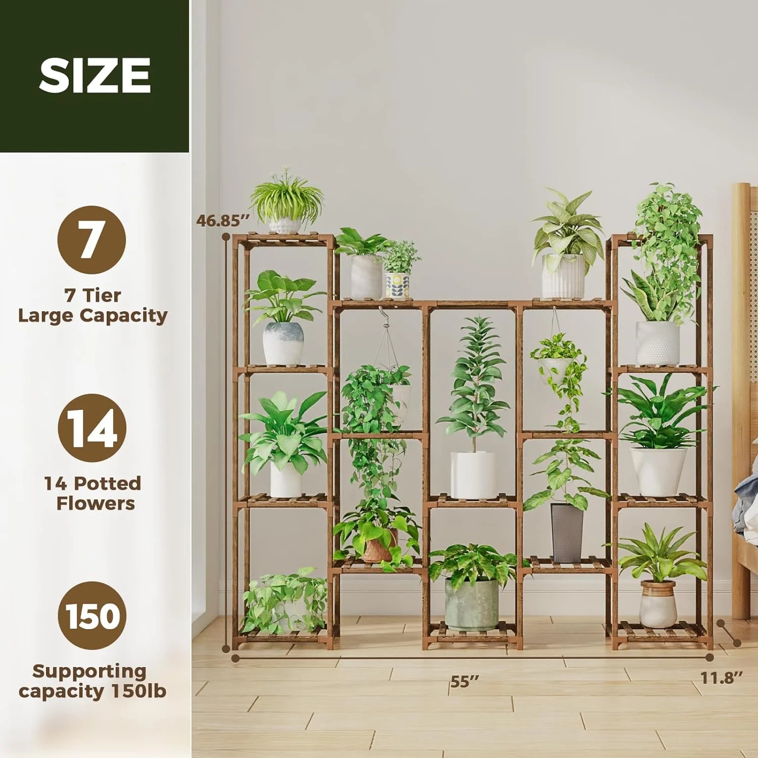 Outdoor Plant Stand Indoor Plant Rack Plant Shelf Wood Outdoor Tiered Plant Shelf for Multiple Plants Ladder Plant Holder
